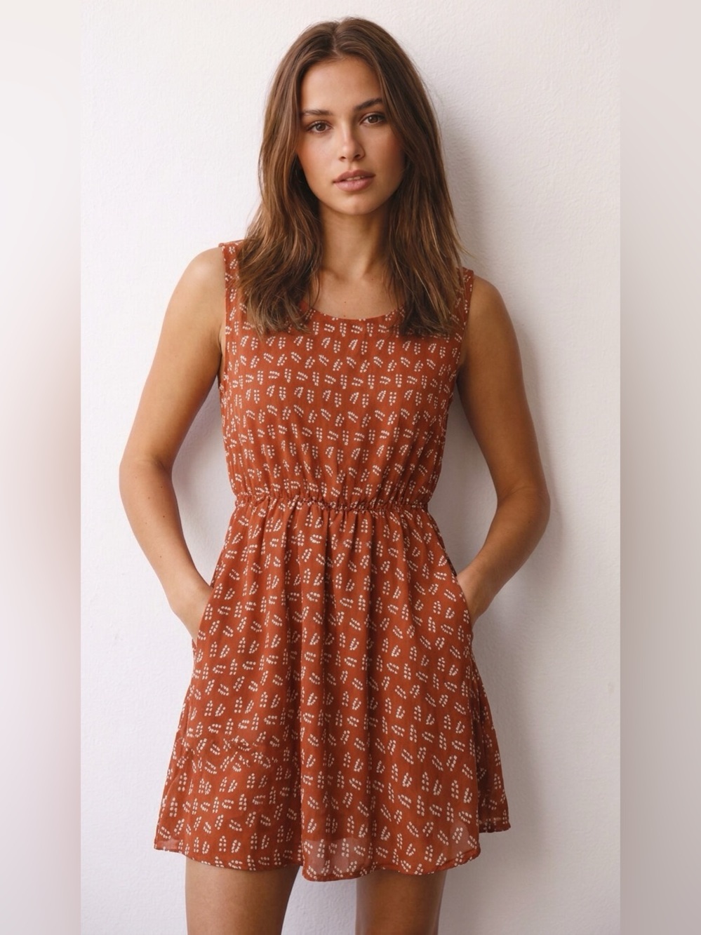 Poetry Sleeveless Patterned Dress Medium